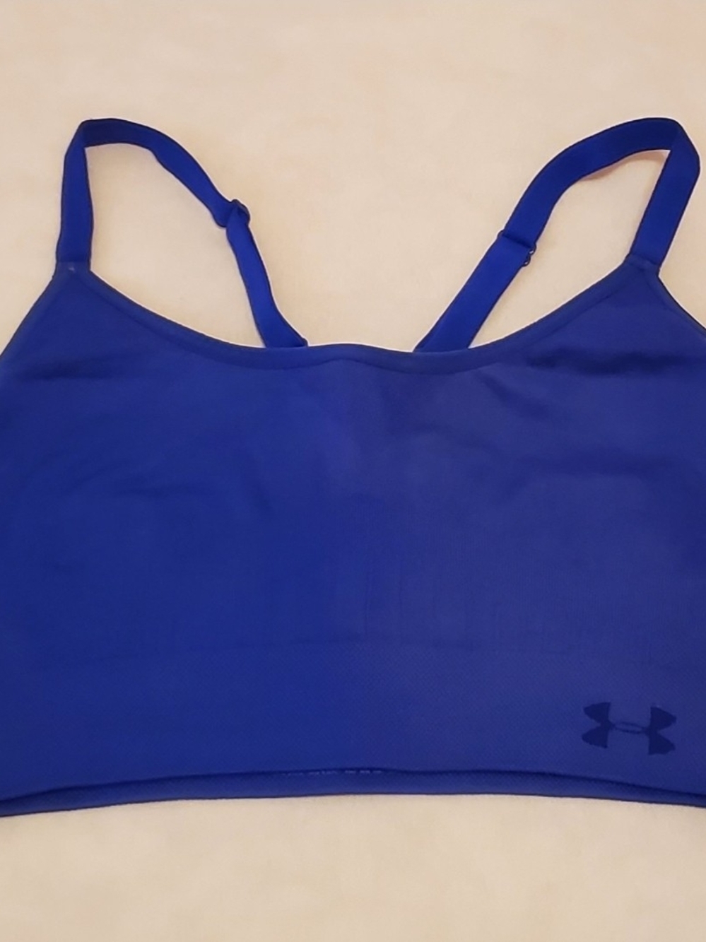 Under Armour S Royal Blue Ruched Racerback Seamless Sports Bra